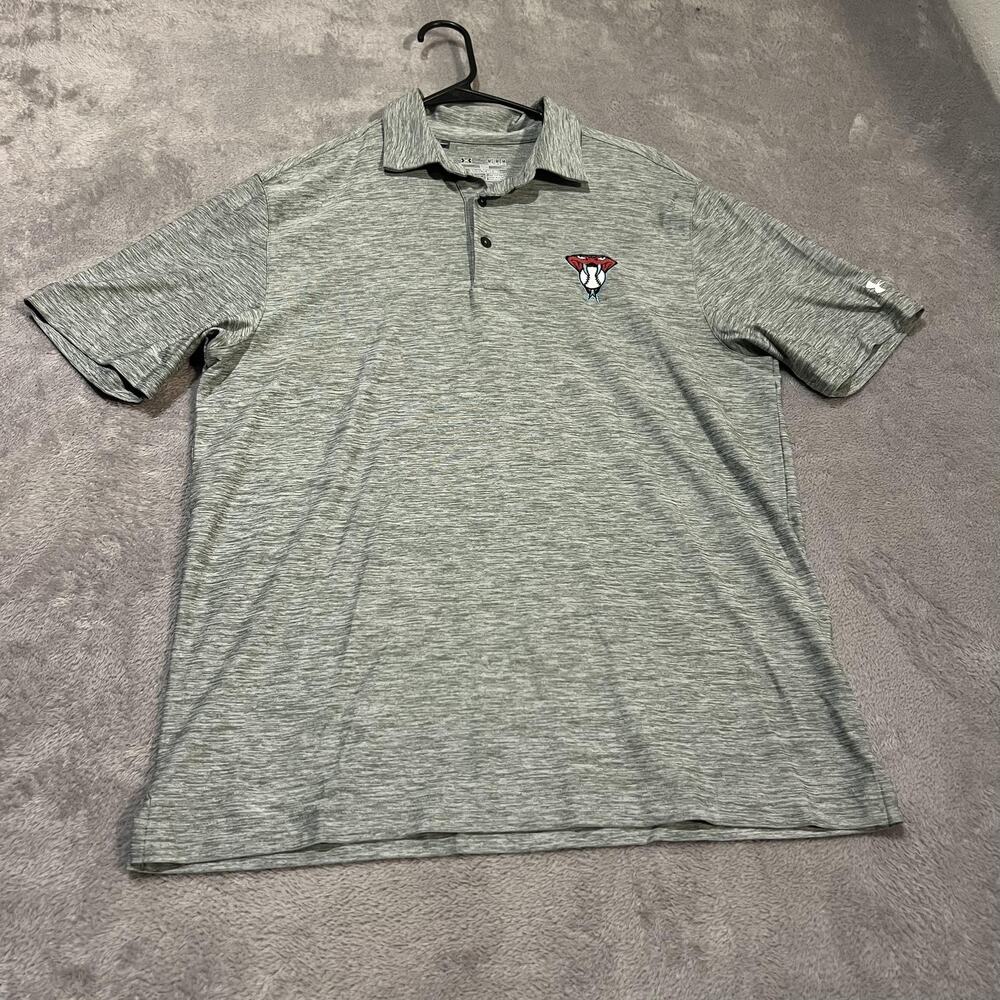 Arizona Diamondbacks Shirt Mens Medium Tall Gray MLB Baseball Polo HeatGear